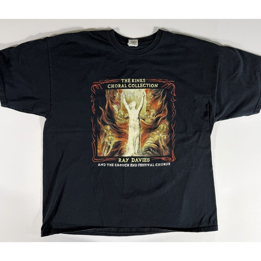 The Kinks Ray Davies Choral Collection 2010 Tour Shirt Black Graphic Concert XL